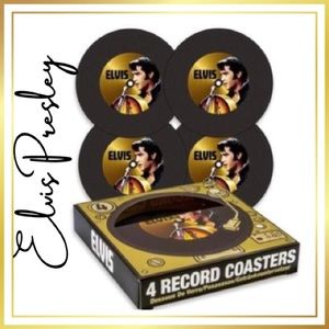 Set of 4 ELVIS PRESLEY Collectible Record Coaster Set